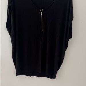Pinkblush Elegant Black Zipper Blouse